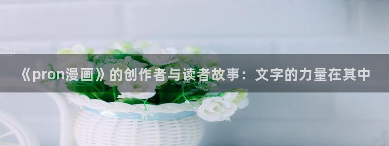 漫画之家免费漫画入口页面在线观看：《pron漫画》的创作者与读者故事：文字的力量在其中